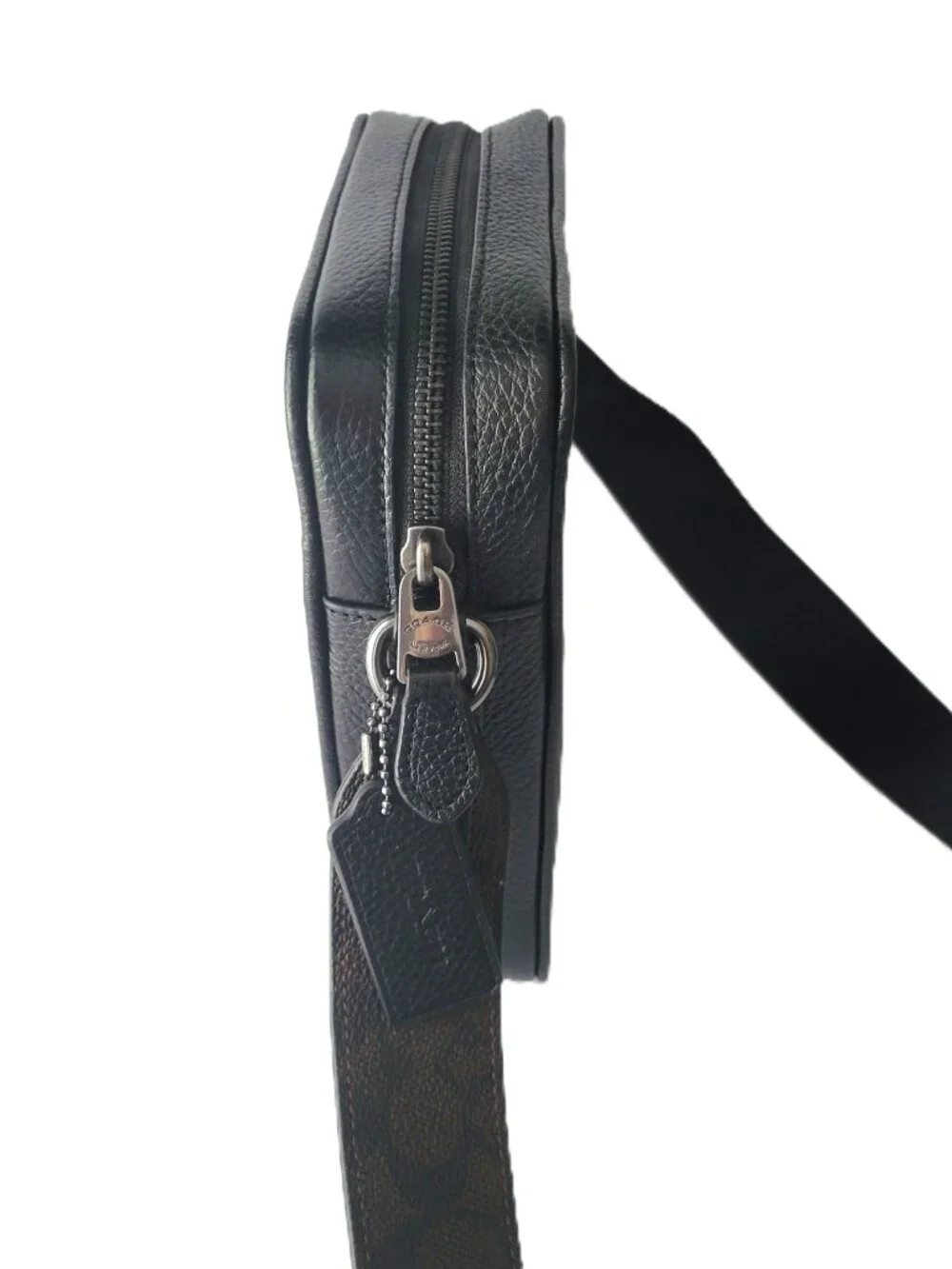 Coach CAT78 Sullivan Crossbody Signature Coated Canvas Leather Bag Walnut Black
